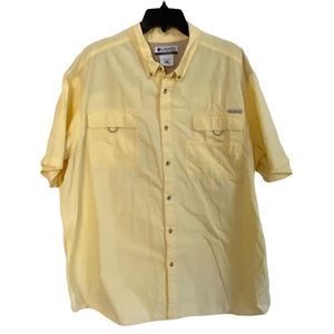 Columbia PFG Windbreaker Yellow Lightweight Rain Jacket Mens XXL Fishing Zip-up